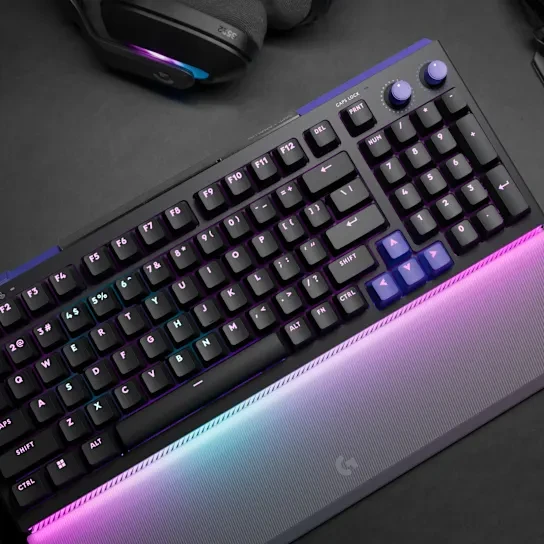 Riešo atrama klaviatūrai Logitech G512 X Palm Rest 98, permatomo akrilo