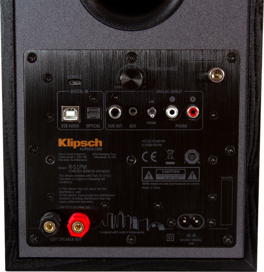 Kompiuterio kolonėlės Klipsch Reference R-51PM aktyvios lentyninės kolonėlės, juodas, pora