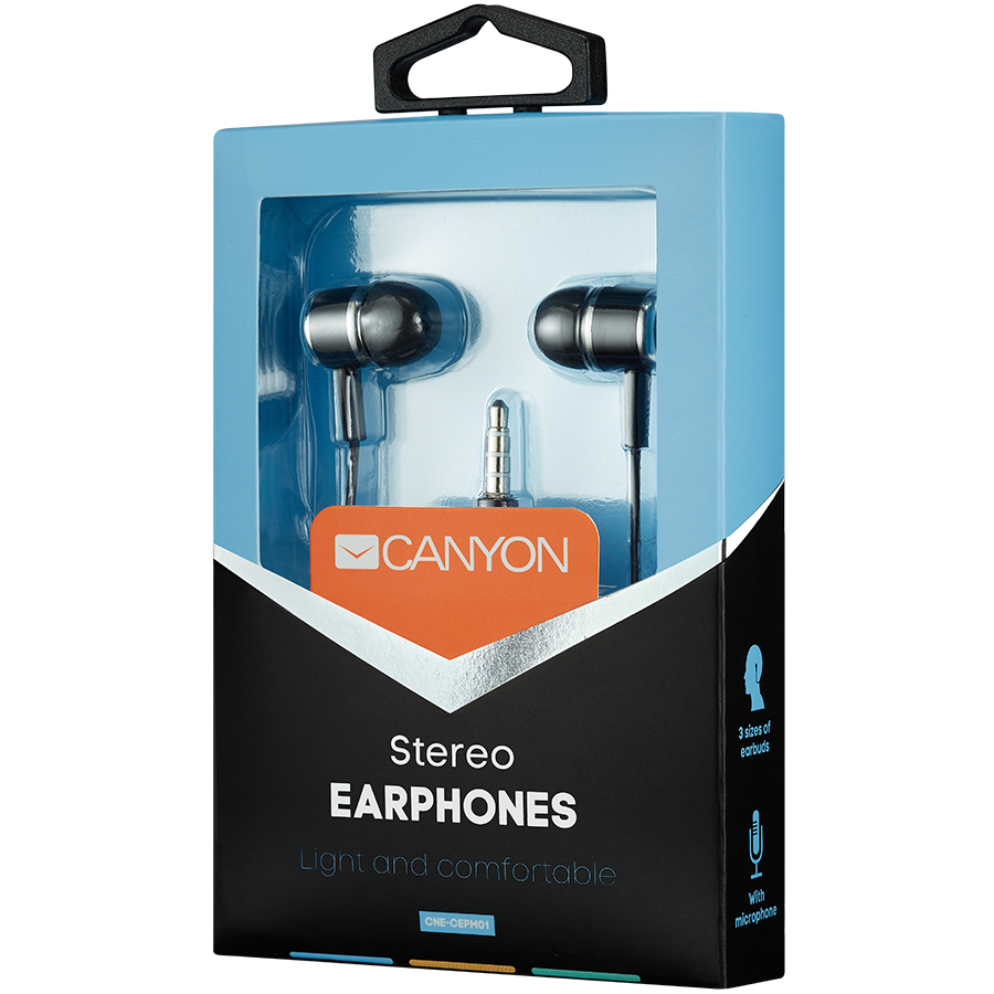 CANYON ausinės EPM-01 Mic 1.2m Juodas