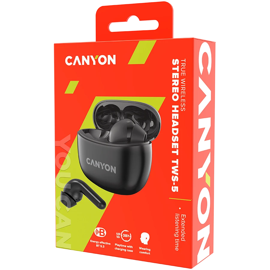 Ausinės Canyon TWS-5, Juodos