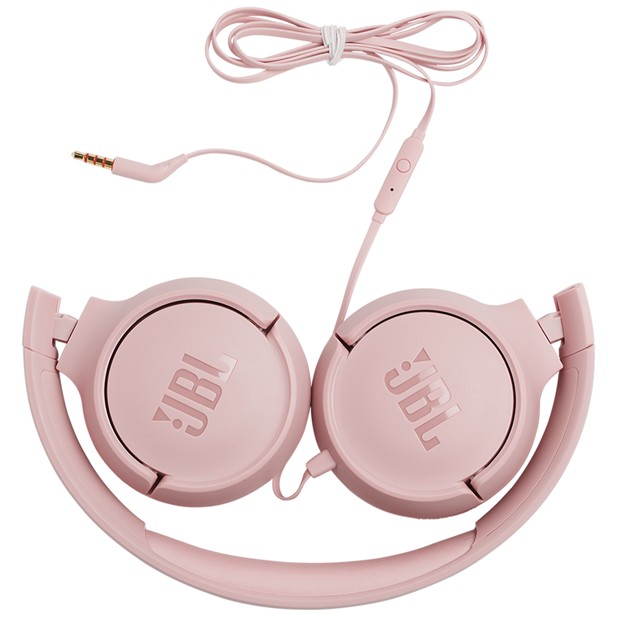 Lengvos ir patogios Ausinės JBL Tune 500 Pure Bass sound su mikrofonu rožinės