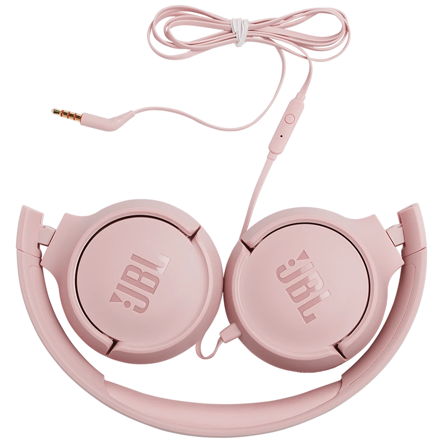 Lengvos ir patogios Ausinės JBL Tune 500 Pure Bass sound su mikrofonu rožinės
