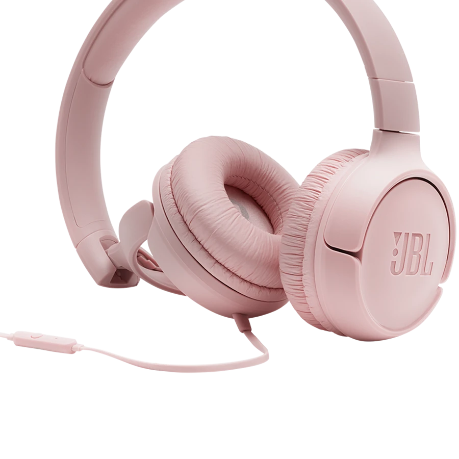Lengvos ir patogios Ausinės JBL Tune 500 Pure Bass sound su mikrofonu rožinės
