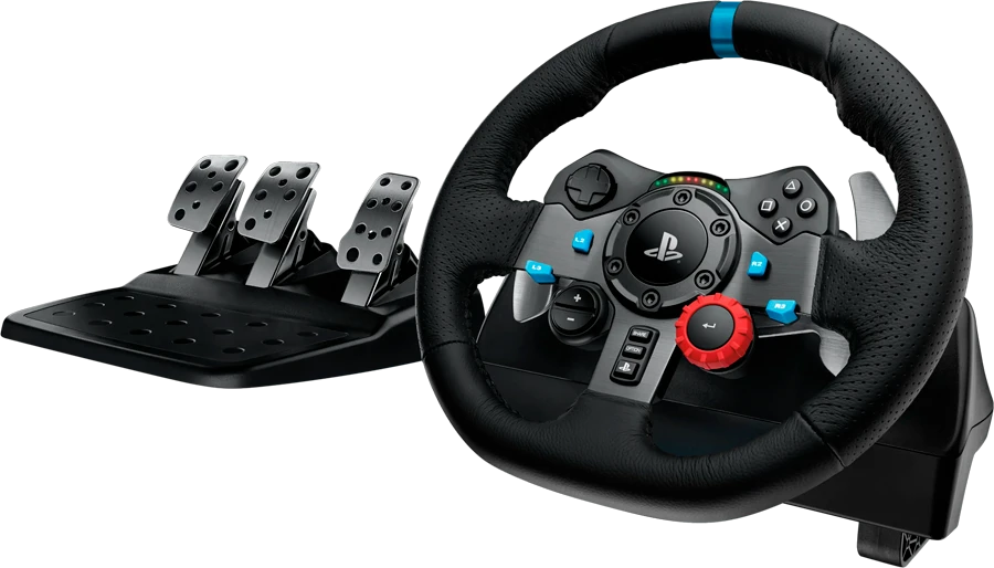 Logitech G29 SE Driving Force žaidimų vairas su pedalais, su „Force Feedback“ technologija + Logitech G Driving Force pavarų perjungimo svirtis, skirta PS5, PS4 ir PC (991-000557)