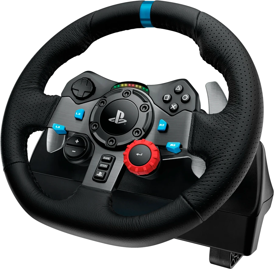 Logitech G29 SE Driving Force žaidimų vairas su pedalais, su „Force Feedback“ technologija + Logitech G Driving Force pavarų perjungimo svirtis, skirta PS5, PS4 ir PC (991-000557)