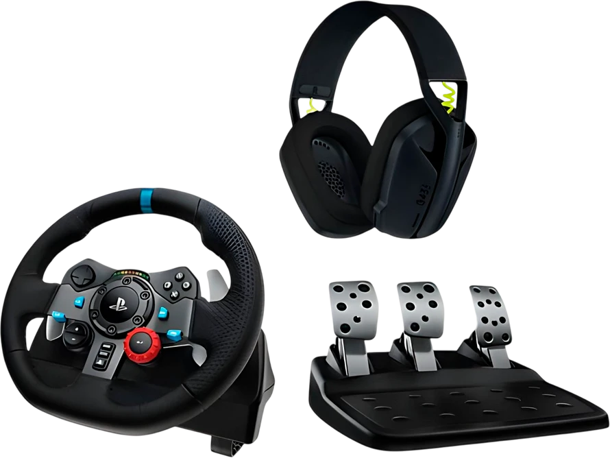 Logitech G29 + G435 Juoda