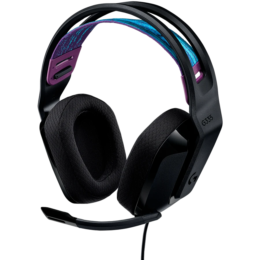 Laidinės žaidimų ausinės Logitech G335, juodos spalvos