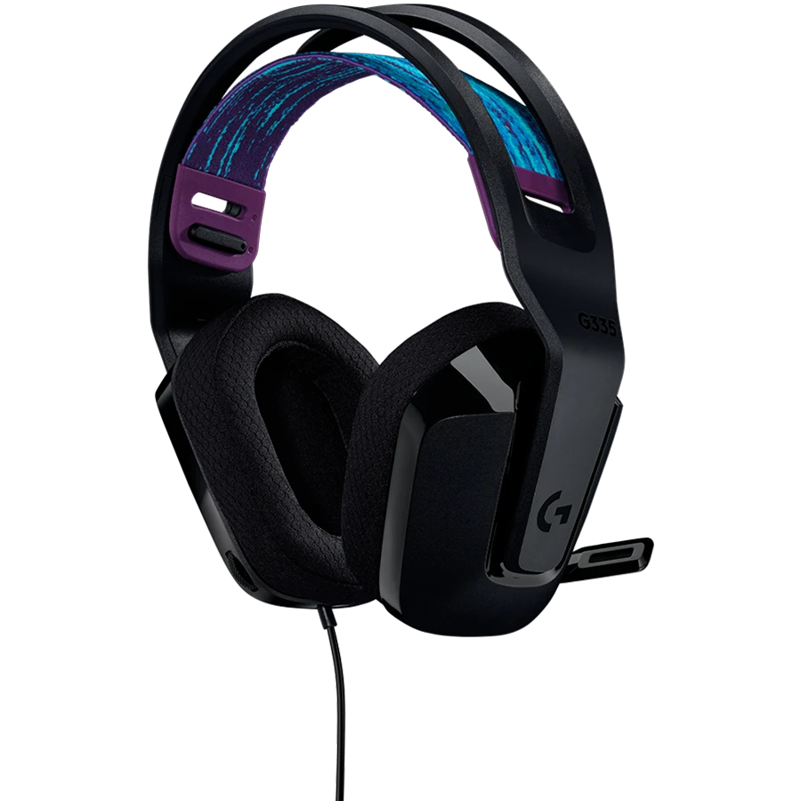 Laidinės žaidimų ausinės Logitech G335, juodos spalvos