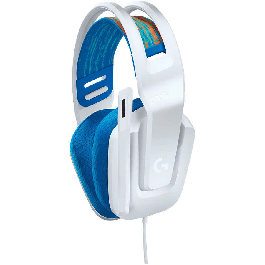 Laidinės žaidimų ausinės Logitech G335, baltos spalvos