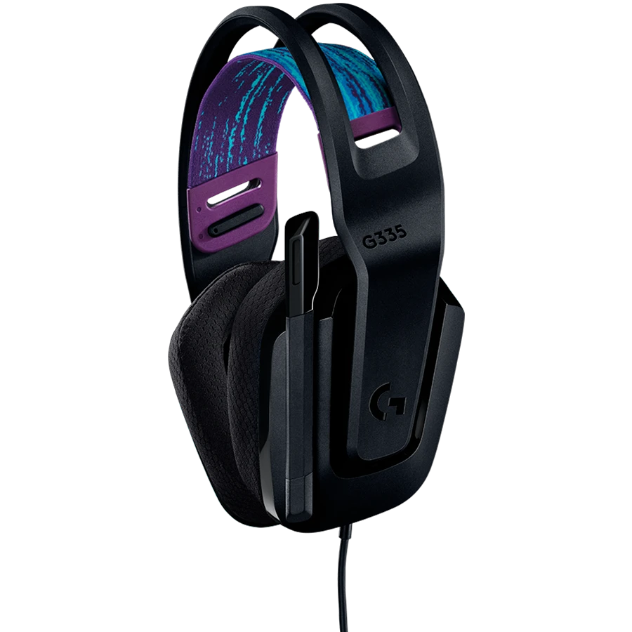 Laidinės žaidimų ausinės Logitech G335, juodos spalvos