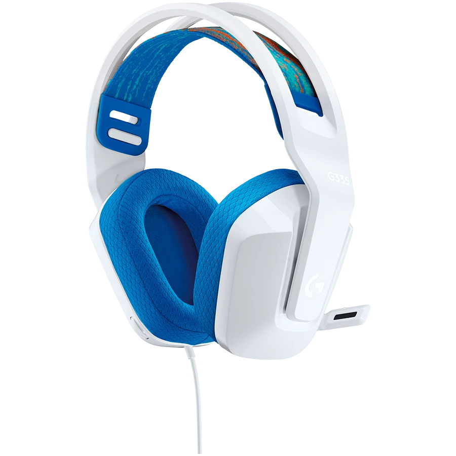 Laidinės žaidimų ausinės Logitech G335, baltos spalvos