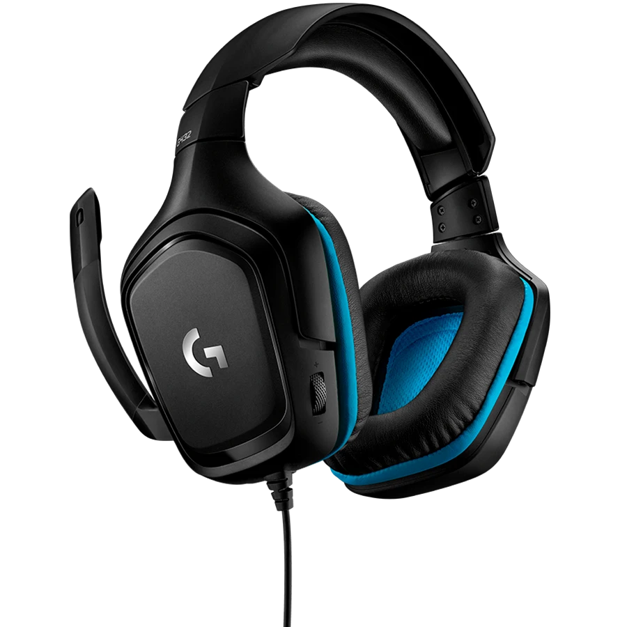 Logitech G432 7.1 Surround Sound ausinės su laidu žaidimams, Juodos