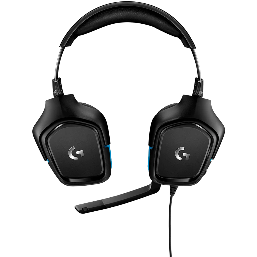 Logitech G432 7.1 Surround Sound ausinės su laidu žaidimams, Juodos