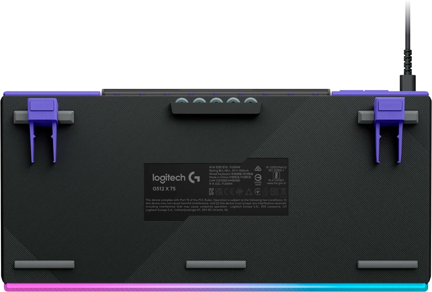 Klaviatūra žaidimams Logitech G512 X 75 przewodowa magnetyczno-mechaniczna podświetlana juoda