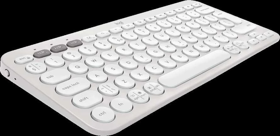 Belaidė klaviatūra Logitech PEBBLE KEYS 2 K380S, Baltos spalvos, Išdėstymas: US tarptautinis (Qwerty)