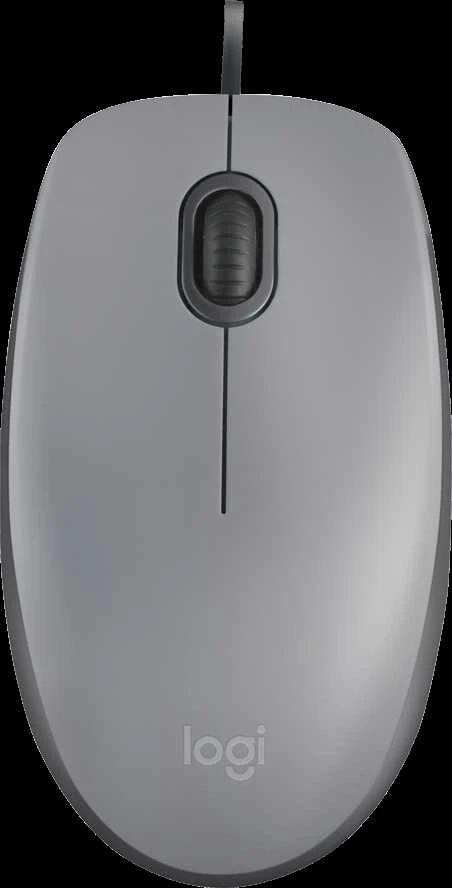 Tyli pelė su laidu Logitech M110, Pilka
