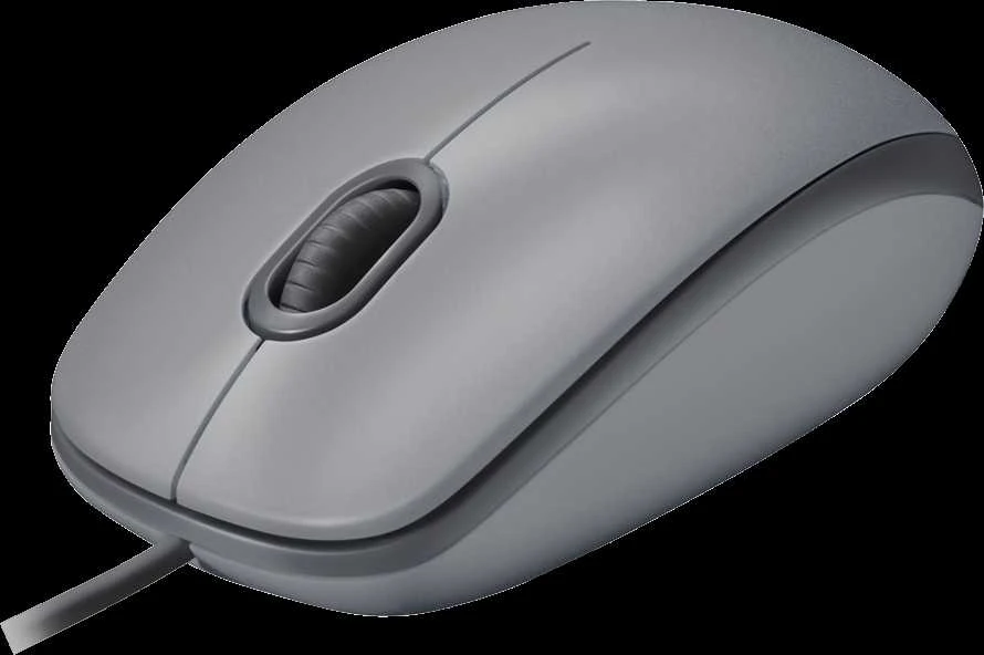 Tyli pelė su laidu Logitech M110, Pilka