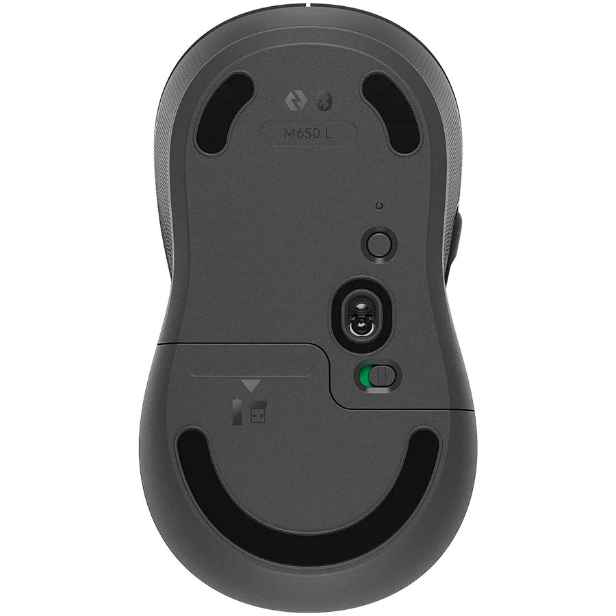 LOGITECH Signature M650 verslui Optinė pelė 5 mygtukai wireless Bluetooth 2.4 GHz Bolt USB receiver graphite