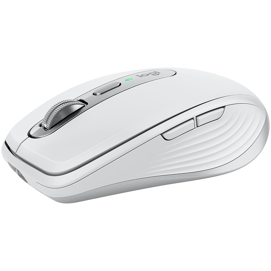 Belaidė pelė Logitech MX Anywhere 3S - RF belaidė + Bluetooth, lazerinis, 8000 DPI, Pale Pilkas (Baltas)
