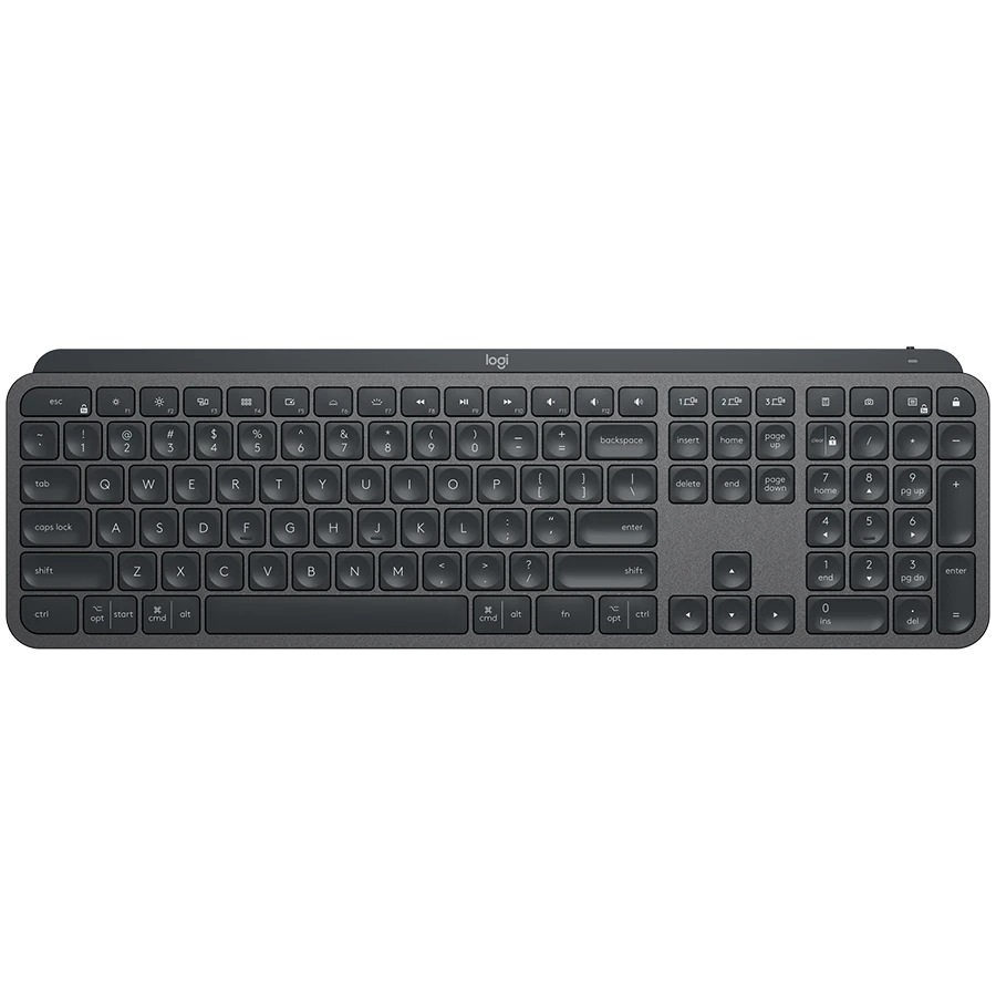 Belaidė šviečianti klaviatūra Logitech MX Keys S PLUS, Grafito spalvos su atrama delnams