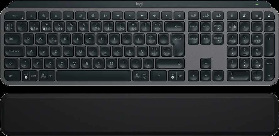 Belaidė šviečianti klaviatūra Logitech MX Keys S PLUS, Grafito spalvos su atrama delnams