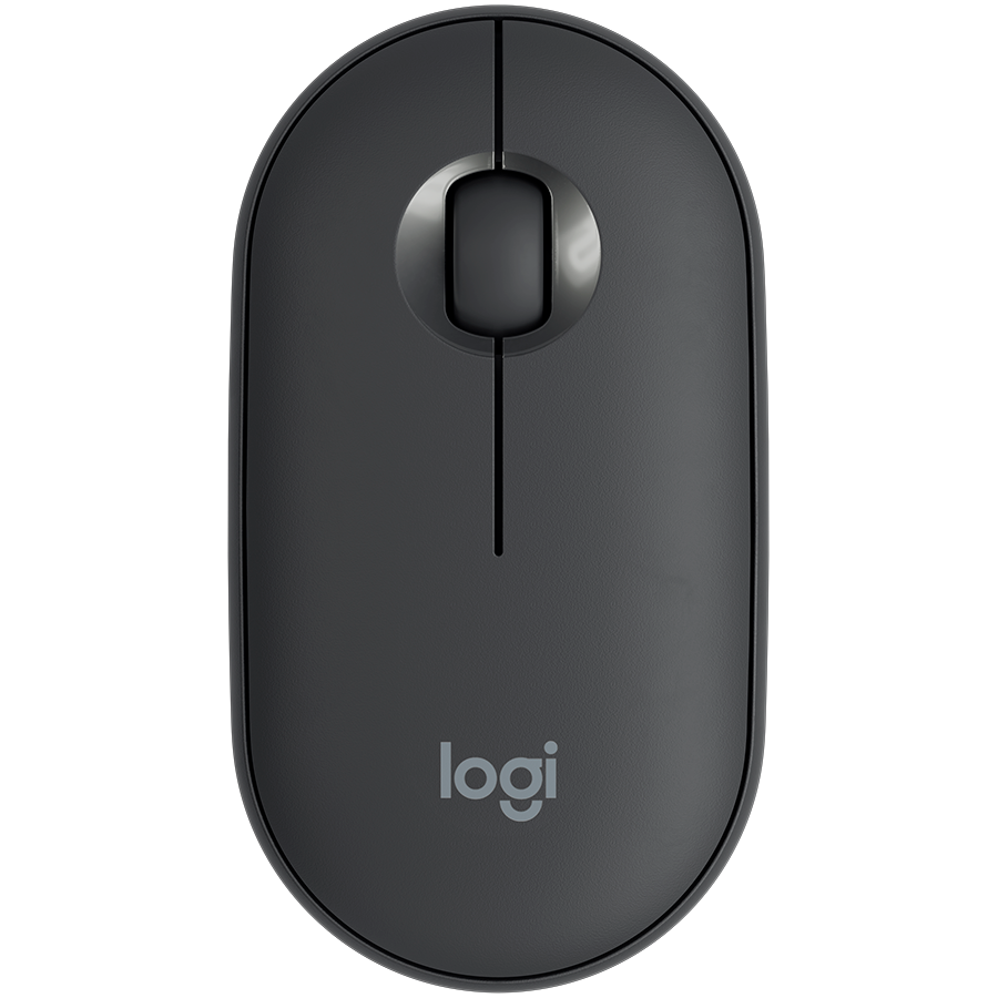 Minimalistinė moderni ir tyli belaidė pelė Logitech Pebble M350, Grafito spalvos