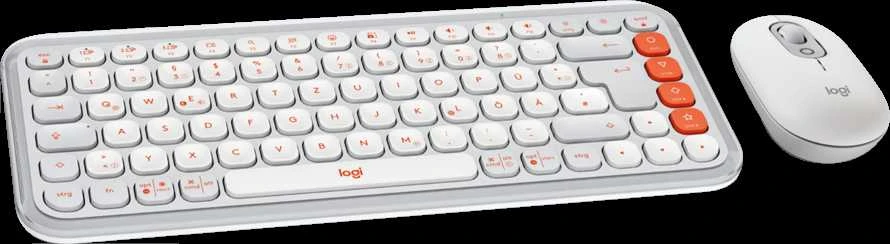 Klaviatūra LOGITECH POP ICON COMBO - OFF Baltas - US INT'L - BT - INTNL-973