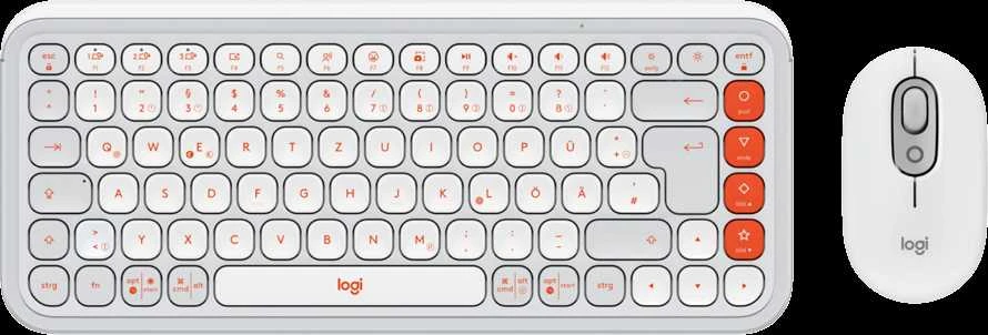 Klaviatūra LOGITECH POP ICON COMBO - OFF Baltas - US INT'L - BT - INTNL-973