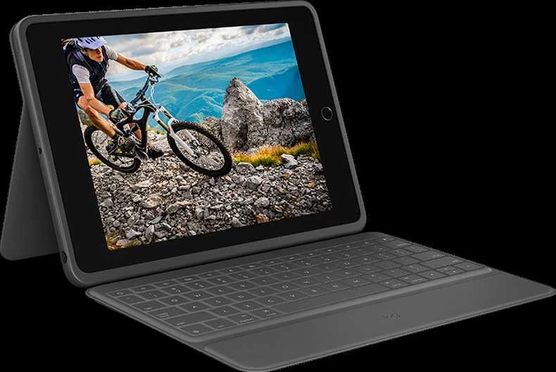 Planšetinio kompiuterio dėklas Logitech Rugged Folio, Anglų kalba (JK), C tipo USB, Pilkos spalvos