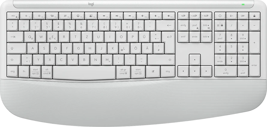 Belaidės klaviatūros ir pelės rinkinys Logitech Signature Comfort Plus Combo MK880, JAV (tarptautinis) išdėstymas, Bluetooth, baltos spalvos
