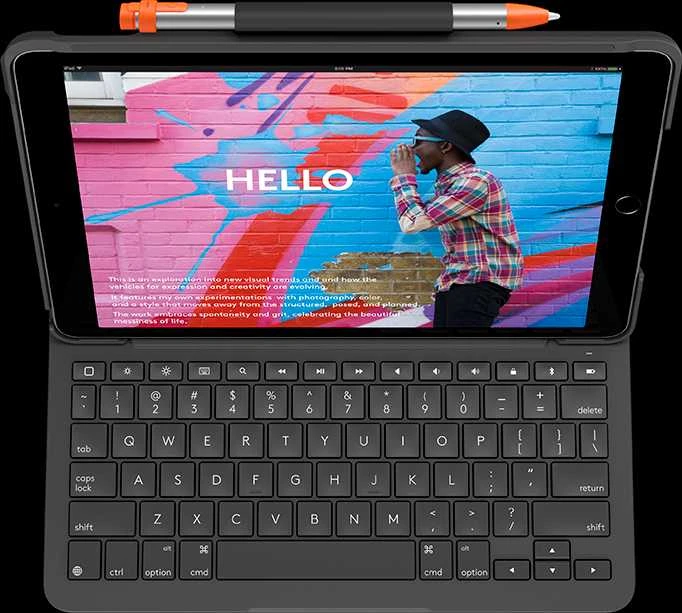 Klaviatūra LOGITECH Slim Folio, skirtas iPad (7, 8 ir 9 gen.) – BT – GRAPHITE – NORDIC