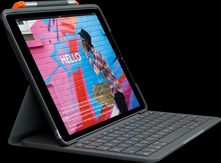 Klaviatūra LOGITECH Slim Folio, skirtas iPad (7, 8 ir 9 gen.) – BT – GRAPHITE – NORDIC