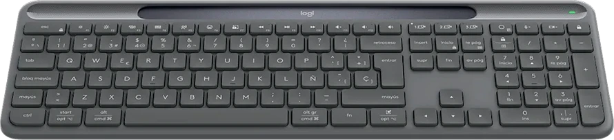 Logitech Signature Slim Solar+ K980 verslui Belaidė klaviatūra, RF+Bluetooth, JAV tarptautinis, grafito spalvos