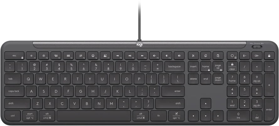 Klaviatūra LOGITECH su laidu KB K620 verslui - GRAPHITE - PAN - USB - NORDIC-613 - USB-C K620B