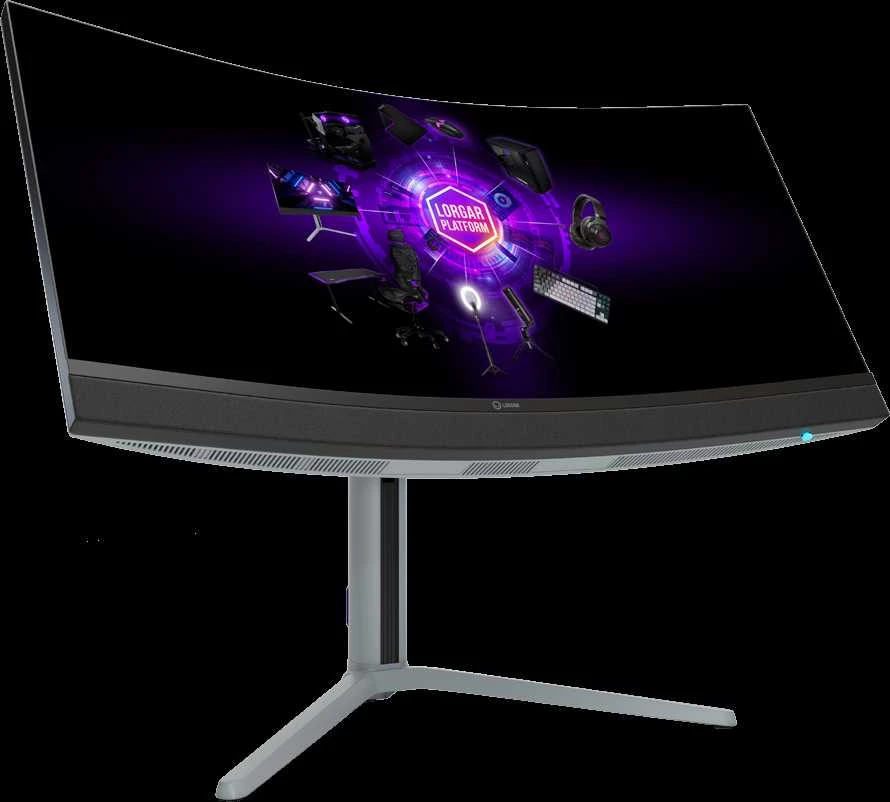 LORGAR 34MP1, UWQHD MiniLED Gaming Monitorius Pro, 34'' (3440*1440) VA curved monitorius, juodas/milky pilkas