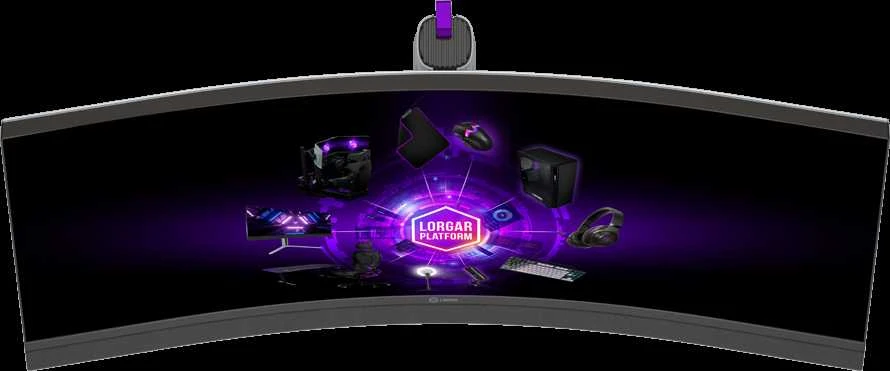 LORGAR 34MP1, UWQHD MiniLED Gaming Monitorius Pro, 34'' (3440*1440) VA curved monitorius, juodas/milky pilkas