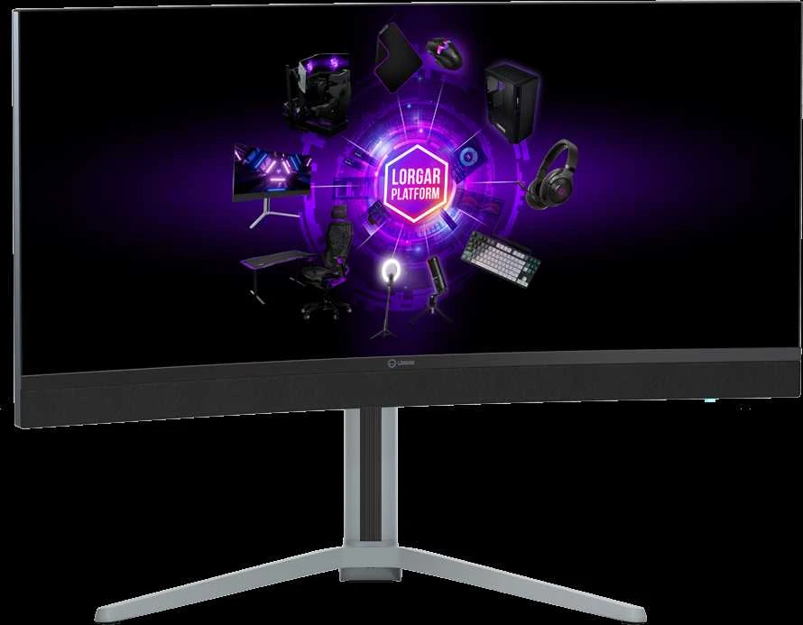 LORGAR 34MP1, UWQHD MiniLED Gaming Monitorius Pro, 34'' (3440*1440) VA curved monitorius, juodas/milky pilkas