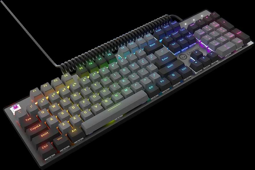 LORGAR Azar 514, Laidinė mechaninė žaidimų klaviatūra, RGB foninis apšvietimas, 1680000 spalvų variacijų, 18 režimų, klavišų skaičius: 104, 50 mln. paspaudimų, linijiniai „dream“ jungikliai, 3,4 m ilgio spyruoklinis laidas, ABS plastikas+metalas, magnetinis dangtelis, 450*136*39 mm, 1,17 kg, juodas, EN išdėstymas