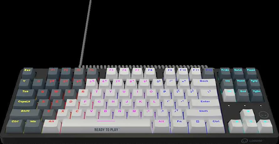 LORGAR Azar 514TKL, su laidu RGB mechaninė klaviatūra žaidimams, baltas, EN išdėstymas