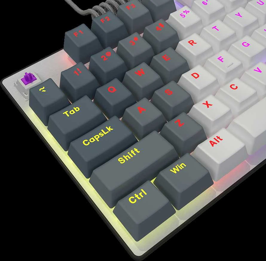 LORGAR Azar 514TKL, su laidu RGB mechaninė klaviatūra žaidimams, baltas, EN išdėstymas