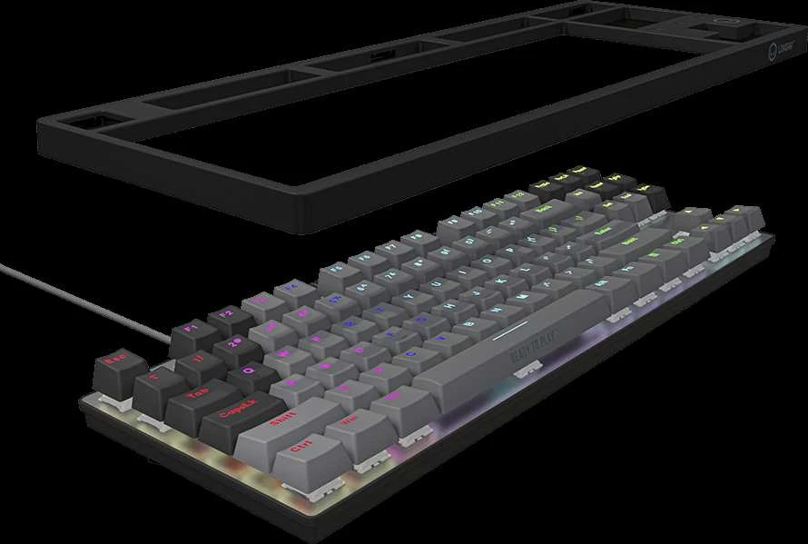 LORGAR Azar 514TKL, su laidu RGB mechaninė klaviatūra žaidimams, juodas, EN išdėstymas