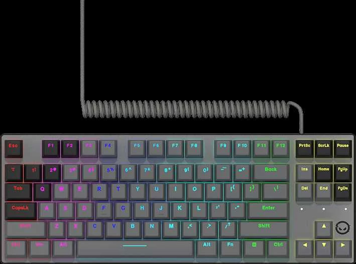 LORGAR Azar 514TKL, su laidu RGB mechaninė klaviatūra žaidimams, juodas, EN išdėstymas
