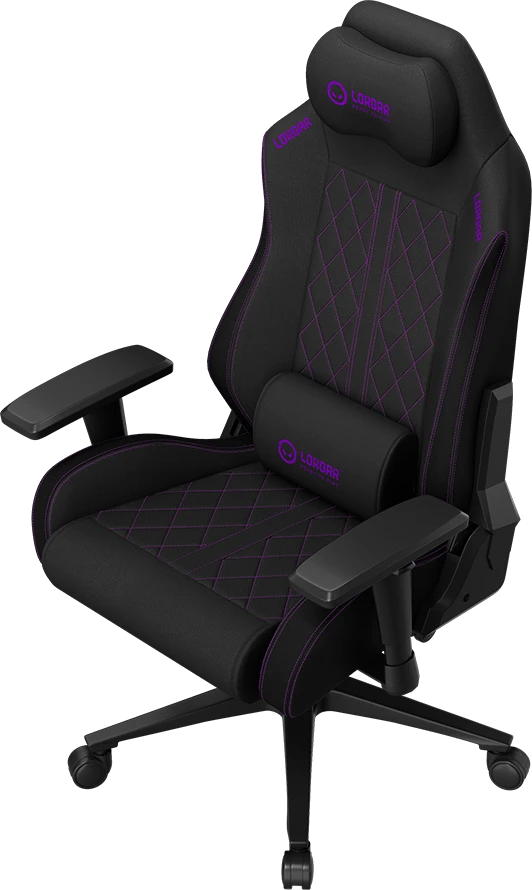 LORGAR CHA41, Ergonomic Gaming Chair Advanced, premium anti-stain fabric, Juodas/violetinė