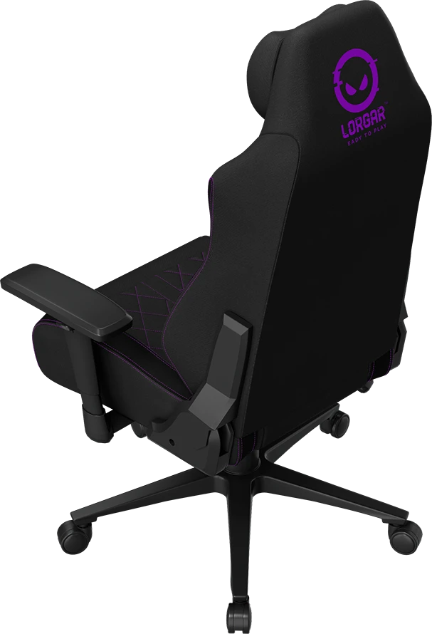 LORGAR CHA41, Ergonomic Gaming Chair Advanced, premium anti-stain fabric, Juodas/violetinė