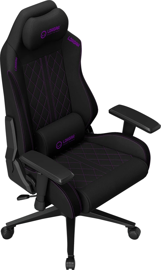 LORGAR CHA41, Ergonomic Gaming Chair Advanced, premium anti-stain fabric, Juodas/violetinė