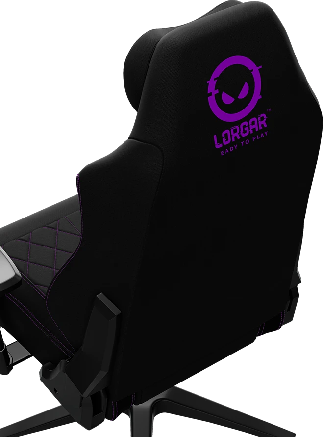 LORGAR CHA41, Ergonomic Gaming Chair Advanced, premium anti-stain fabric, Juodas/violetinė