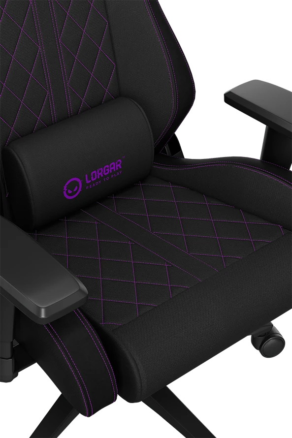 LORGAR CHA41, Ergonomic Gaming Chair Advanced, premium anti-stain fabric, Juodas/violetinė