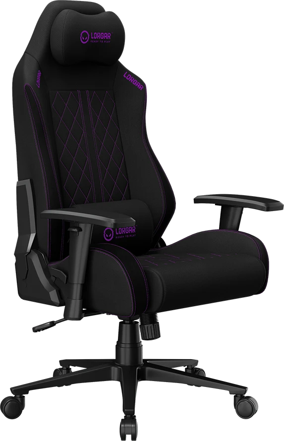 LORGAR CHA41, Ergonomic Gaming Chair Advanced, premium anti-stain fabric, Juodas/violetinė
