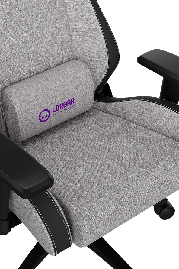 LORGAR CHA41, ergonomiška žaidimų kėdė, pažangi, aukščiausios kokybės audinys, apsaugantis nuo dėmių, Pilkas