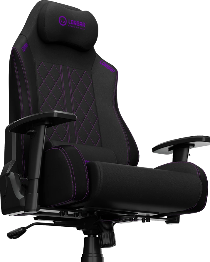 LORGAR CHA41, Ergonomic Gaming Chair Advanced, premium anti-stain fabric, Juodas/violetinė